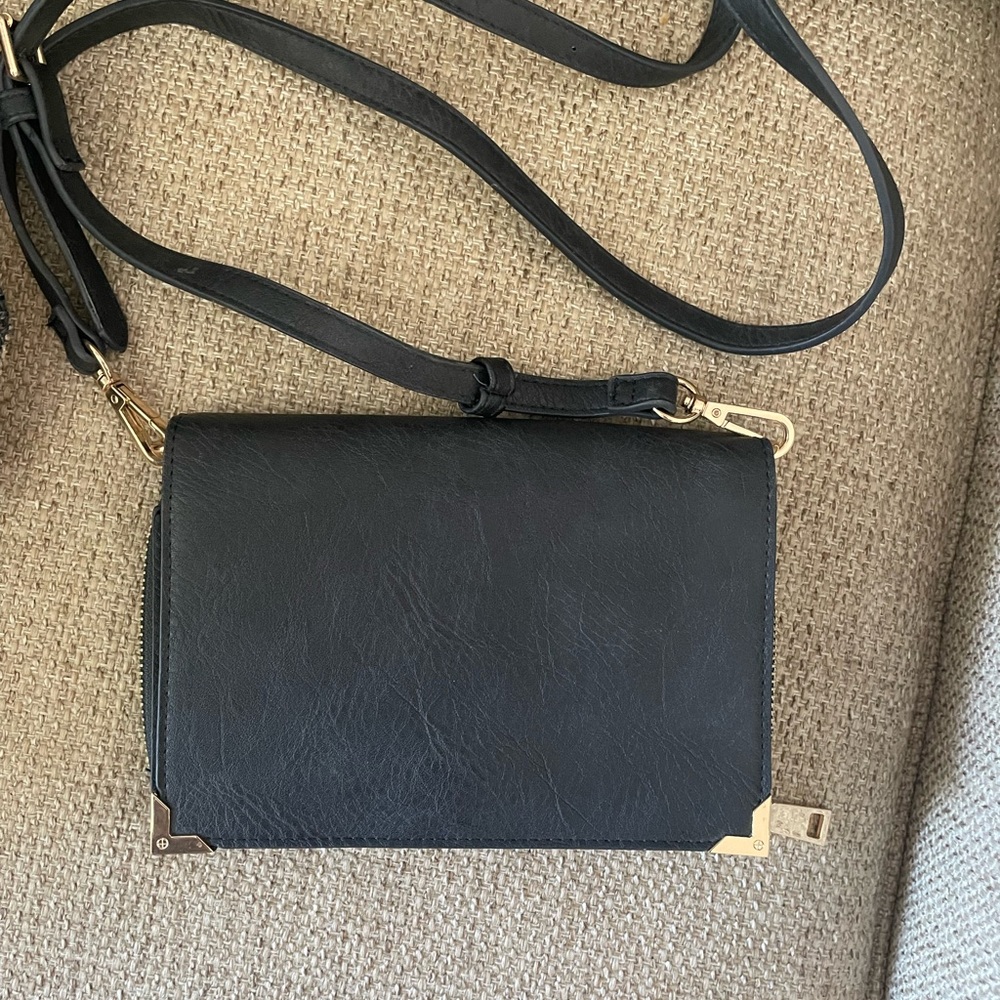 Urban expressions Black Leather Crossbody Bag